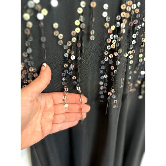 Made with Love Sheer Sequins Formal Maxi Dress Size XL Wedding Mother Bride NWT - Picture 8 of 16